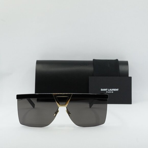Saint Laurent SL537 PALACE 001 Shield Sunglasses – Black - Picture 2 of 10